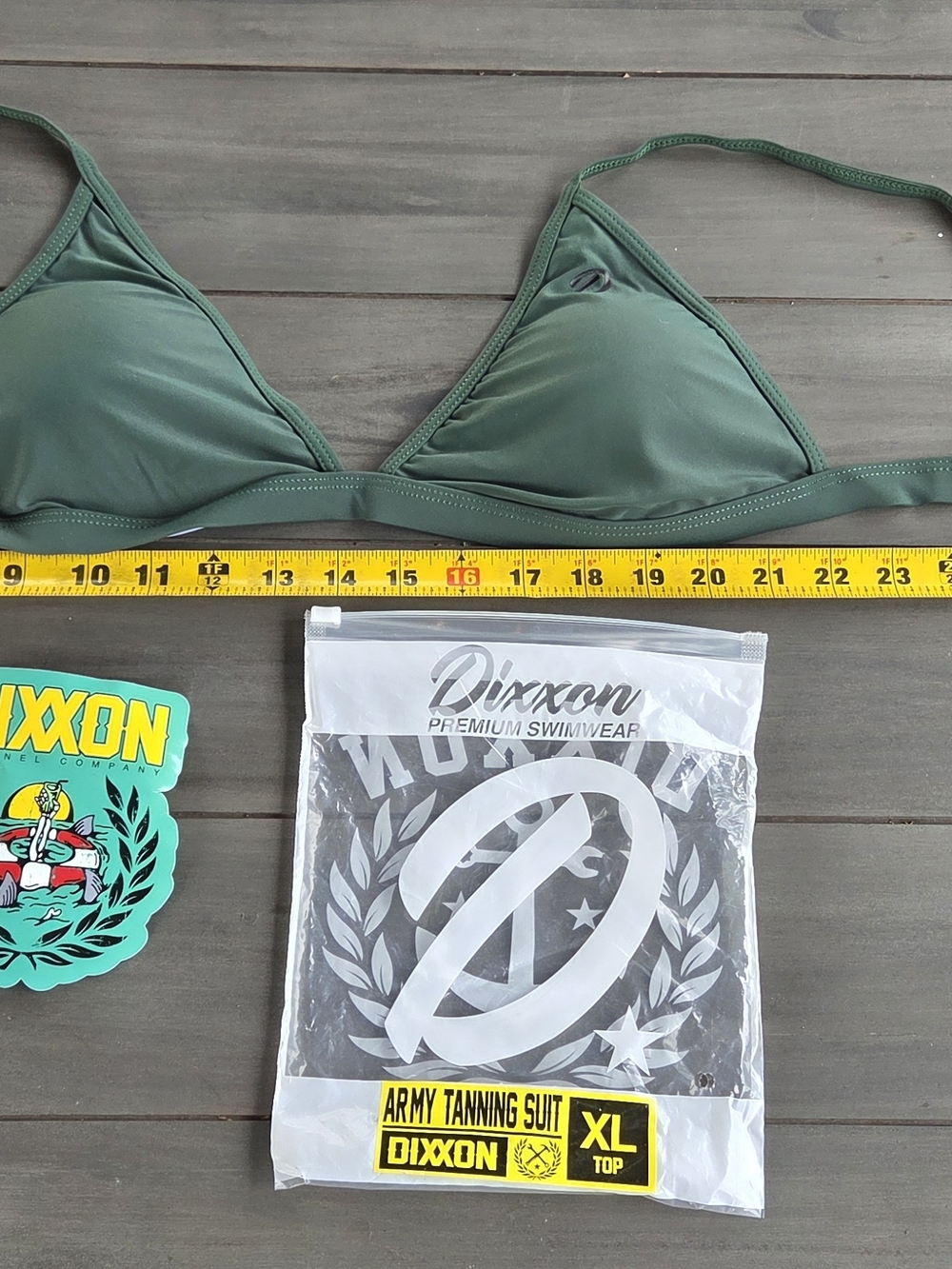 Dixxon Olive Green Triangle Bikini Top